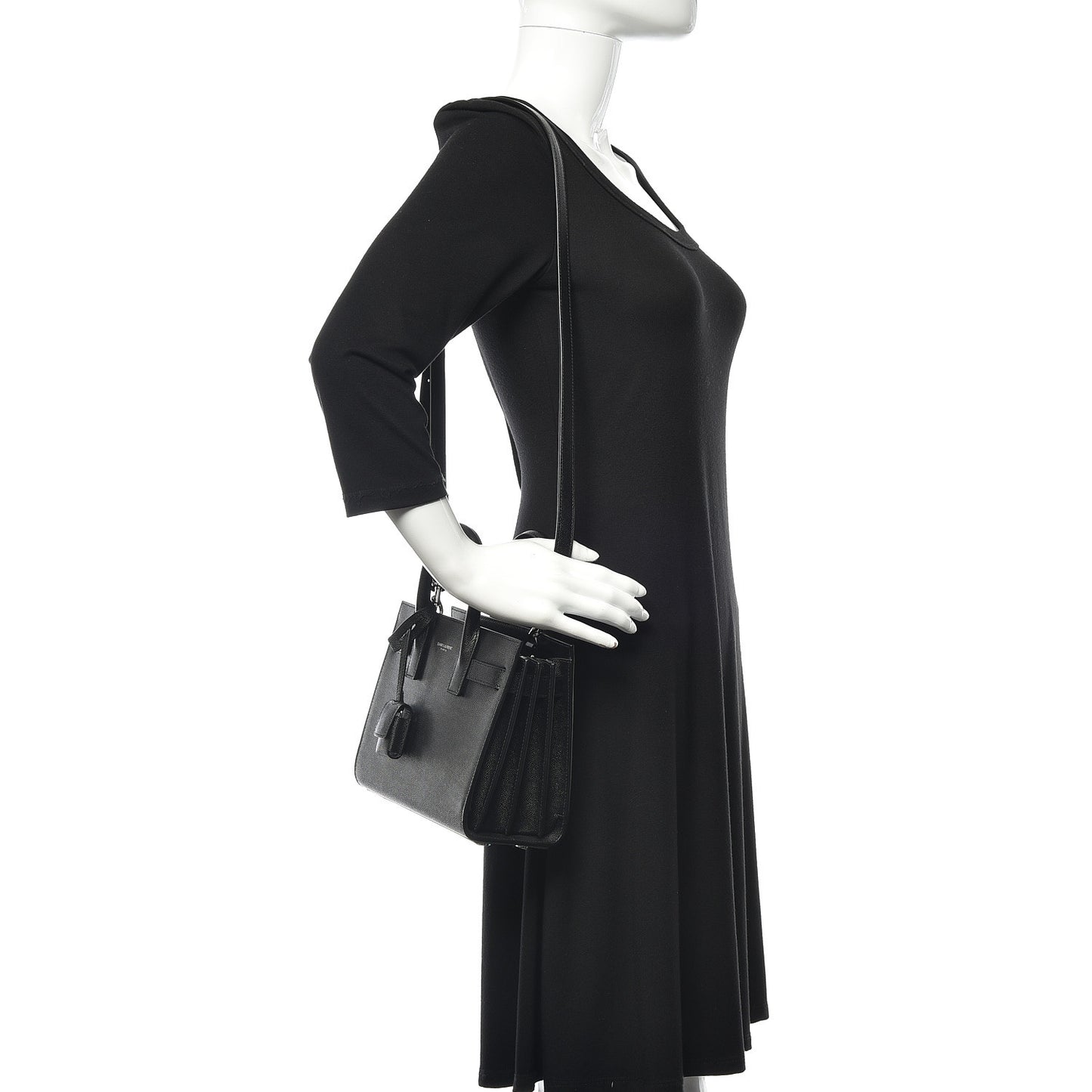 Grained Calfskin Nano Sac De Jour Black