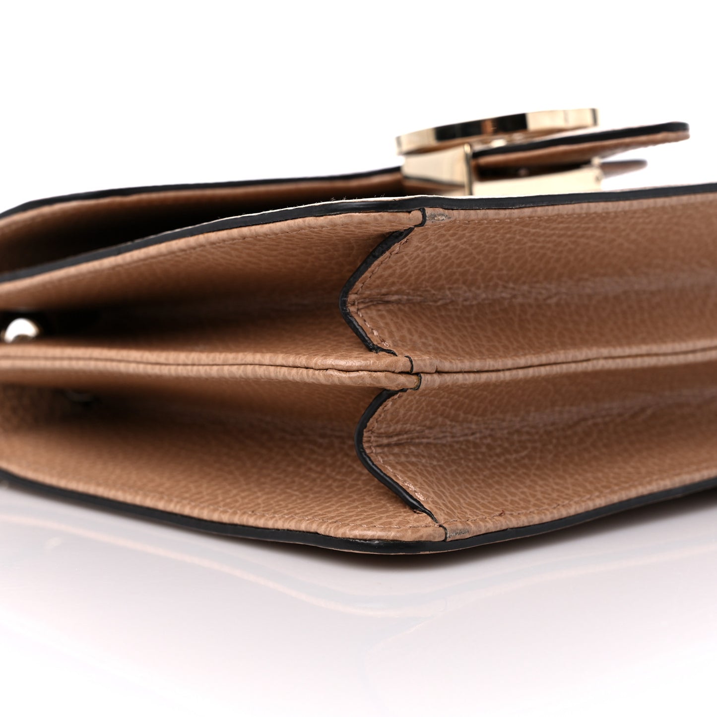 Dollar Calfskin Small Interlocking G Shoulder Bag Camelia