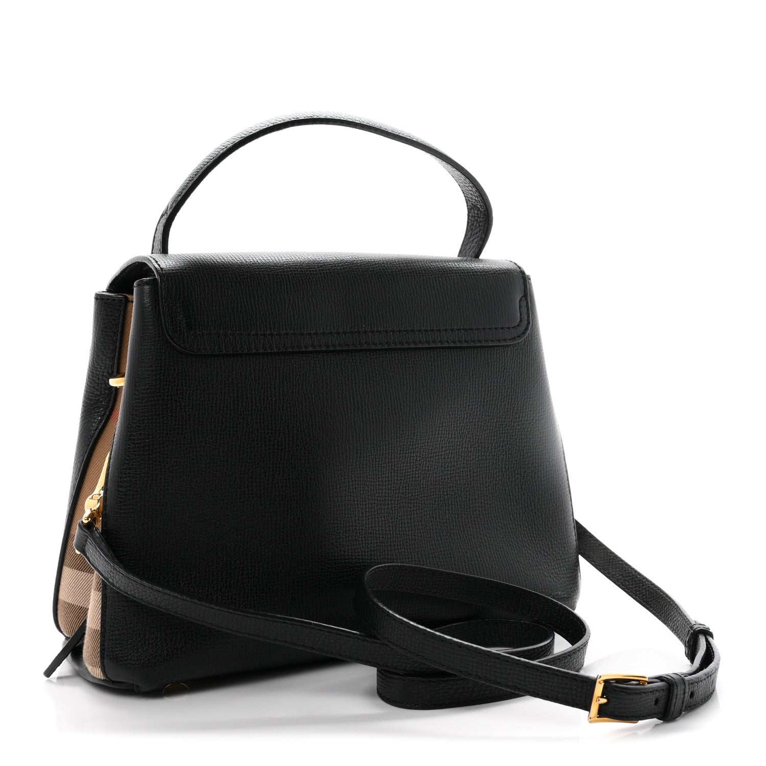 Burberry Derby Calfskin House Check Small Camberley Black 3 of 10