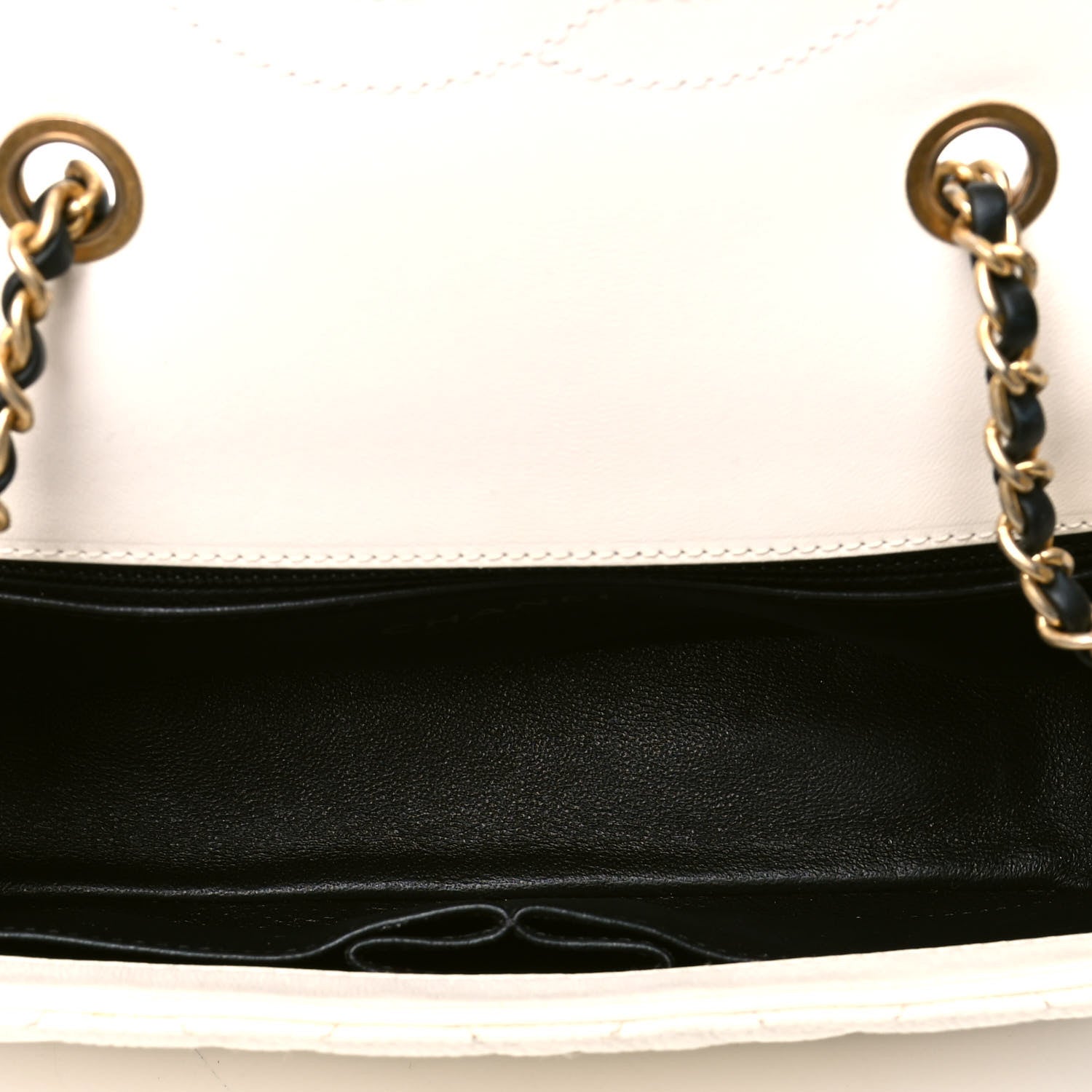 Chanel Caviar Quilted Small CC Filigree Flap White Black 8 of 10