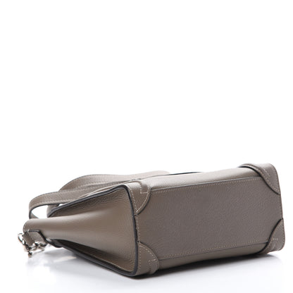 Celine Drummed Calfskin Nano Luggage Souris 3 of 13