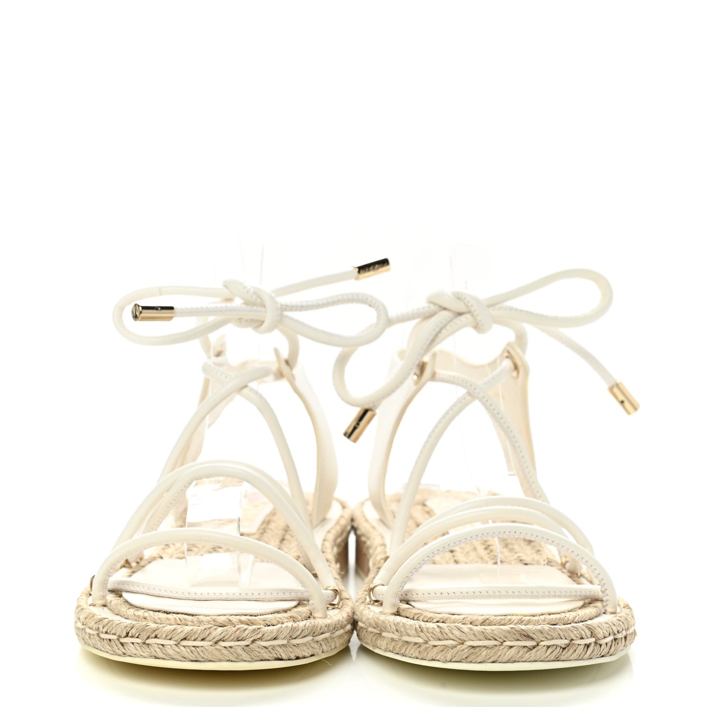 Lambskin Espadrille Sandals 36 White