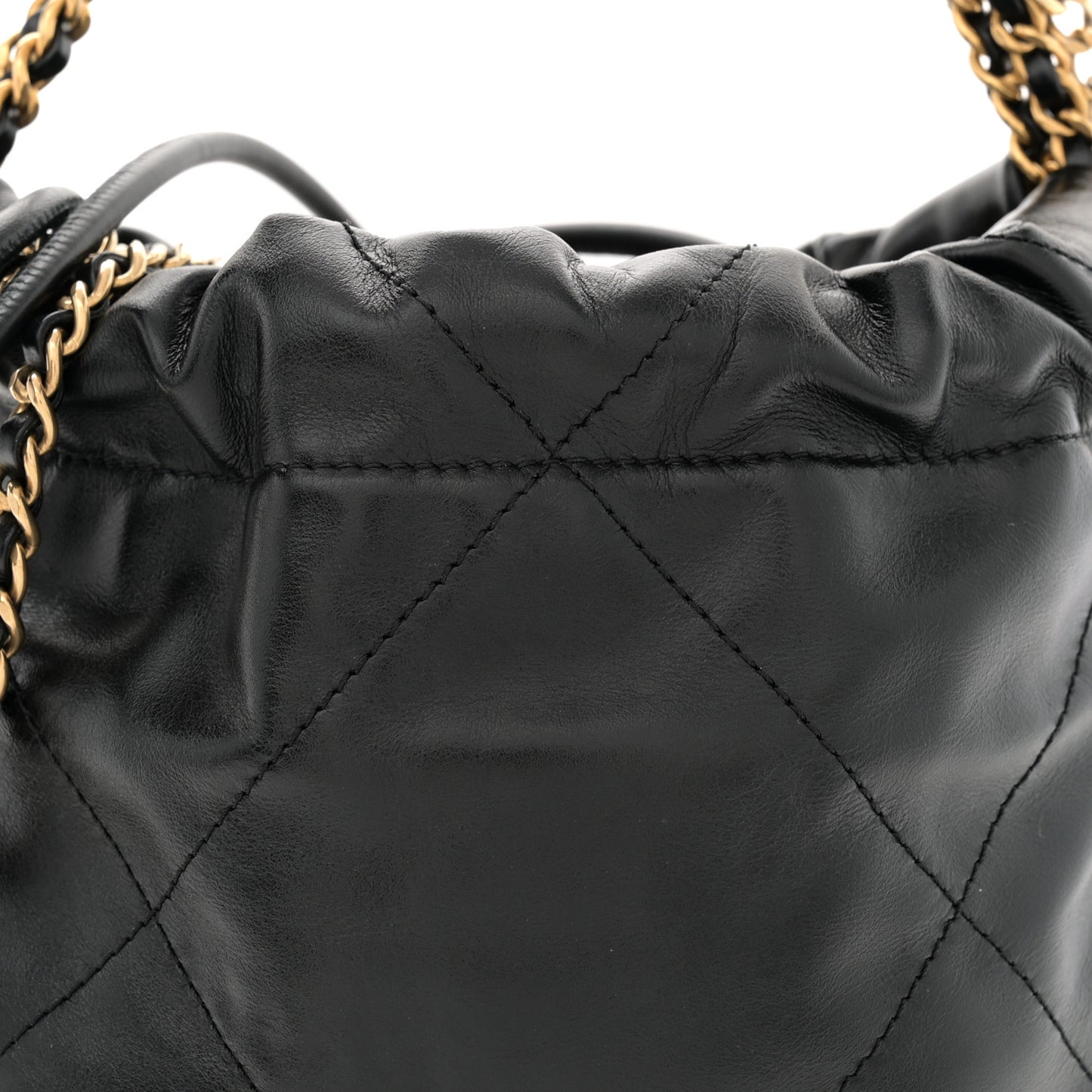 Shiny Calfskin Quilted Mini Chanel 22 Black