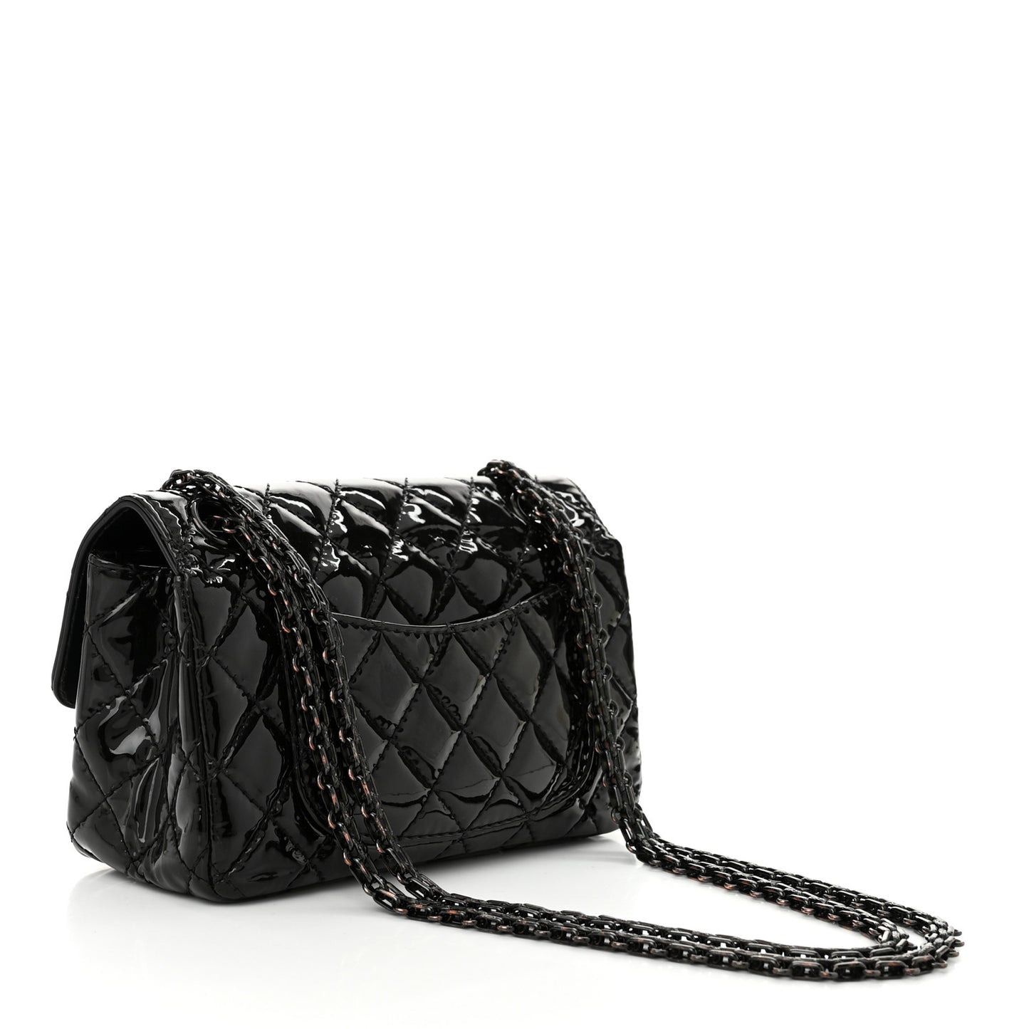 Patent Calfskin Quilted 2.55 Reissue Mini Flap So Black