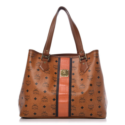 MCM Visetos Rudic Shopper Tote Cognac Orange 1 of 15