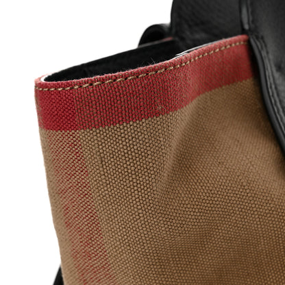 Burberry Canvas Mega Check Grained Calfskin Medium Harcourt Satchel Black 11 of 11