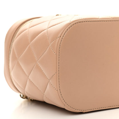 Chanel Lambskin Quilted Trendy Vanity Case Beige 9 of 16