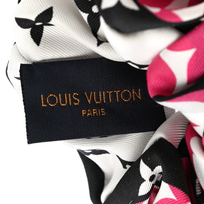 Louis Vuitton Silk Monogram Marbles Scrunchie Pink Black White 3 of 3
