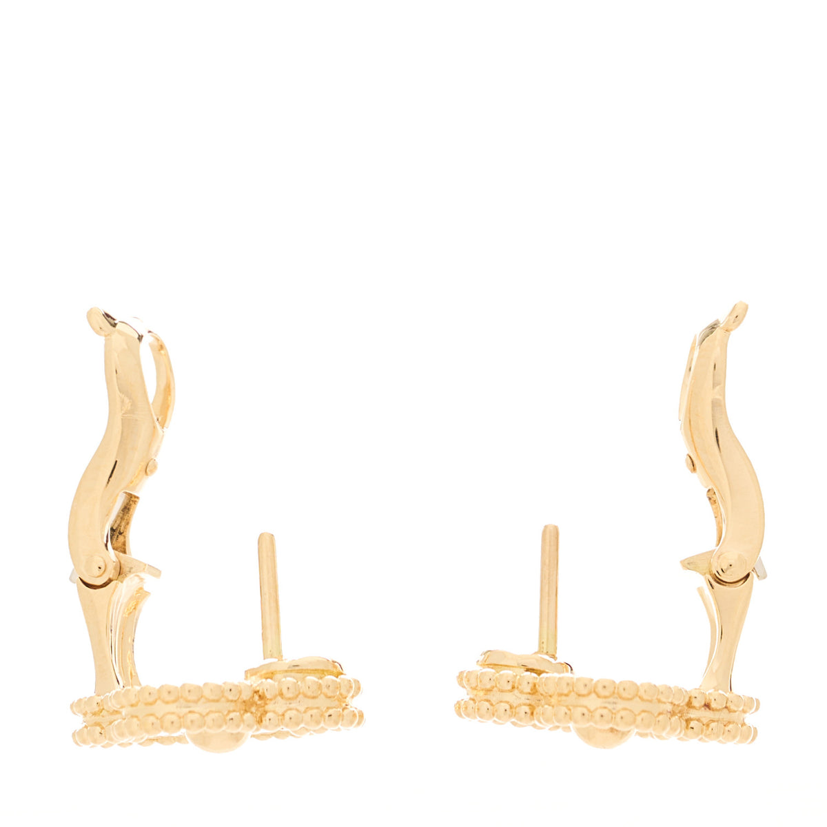 18K Yellow Gold Diamond Vintage Alhambra Earrings