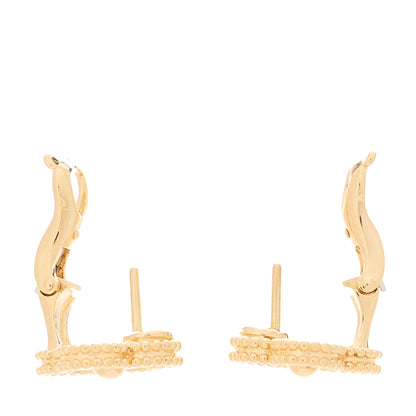 Van Cleef & Arpels 18K Yellow Gold Diamond Vintage Alhambra Earrings 3 of 5