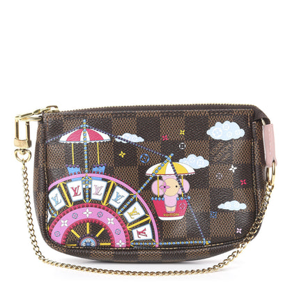 Louis Vuitton Damier Ebene 2020 Christmas Animation Big Wheel Mini Pochette Accessories Rose Ballerine 1 of 6