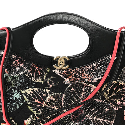 Chanel Patent Calfskin Canvas Printed Large 31 Shopping Bag Black 8 of 11