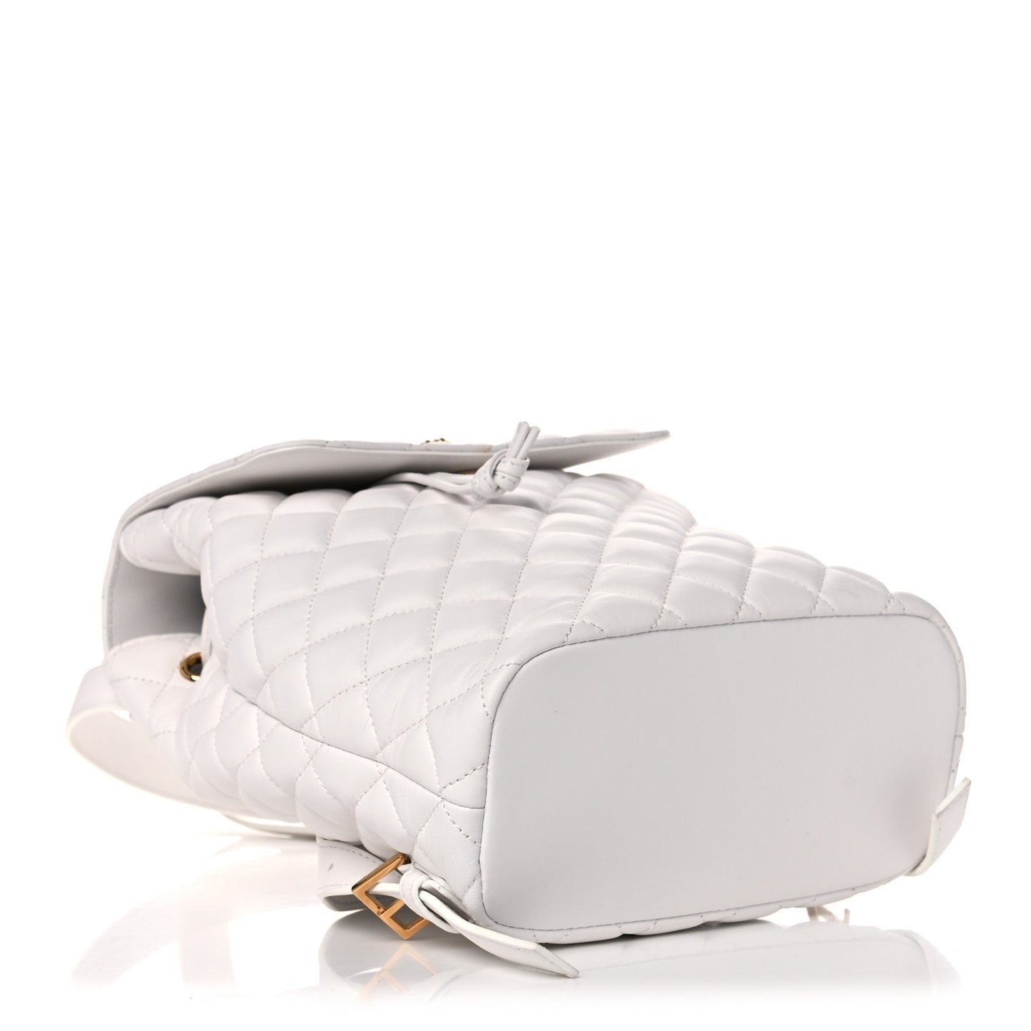 Calfskin Quilted Medusa Backpack White