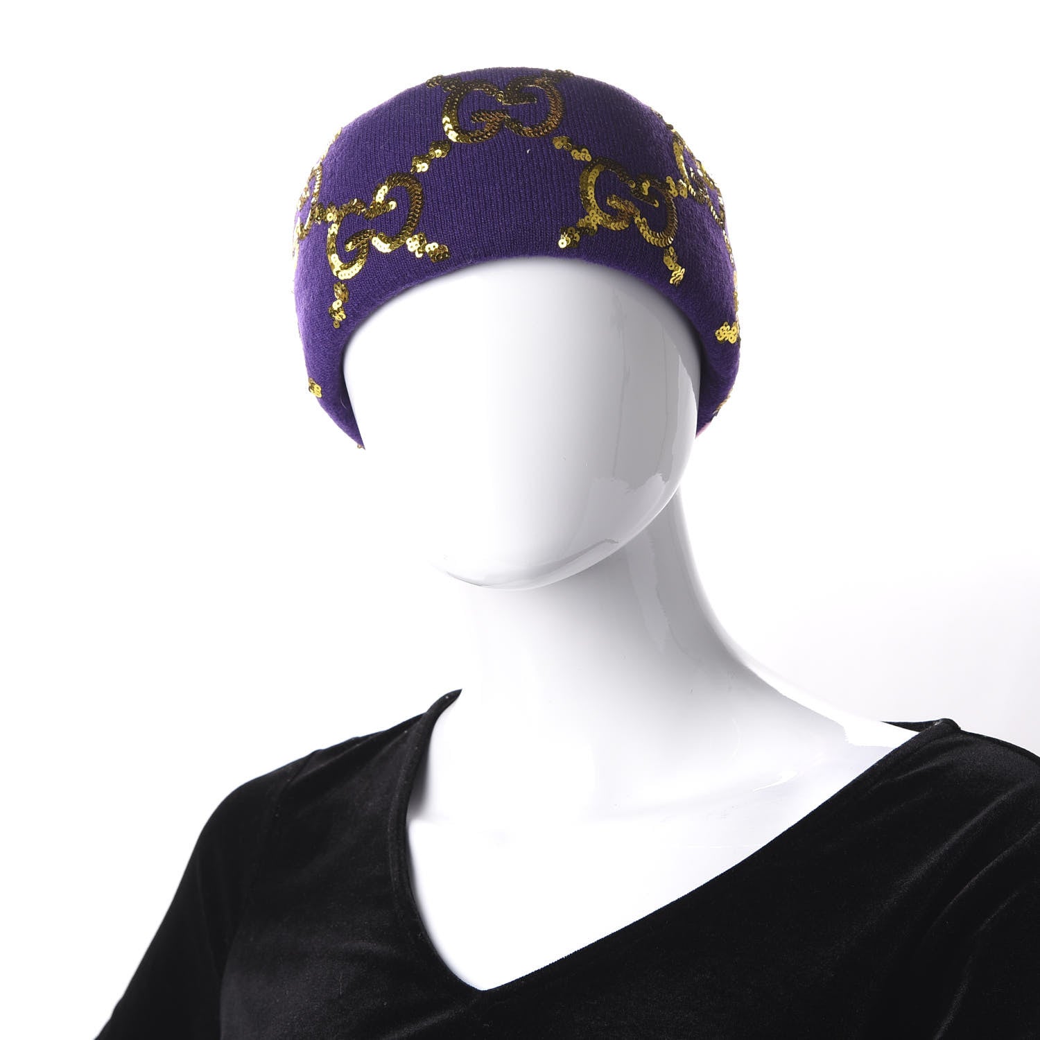 Gucci Cotton GG Sequin Monogram Headband M Purple 2 of 7