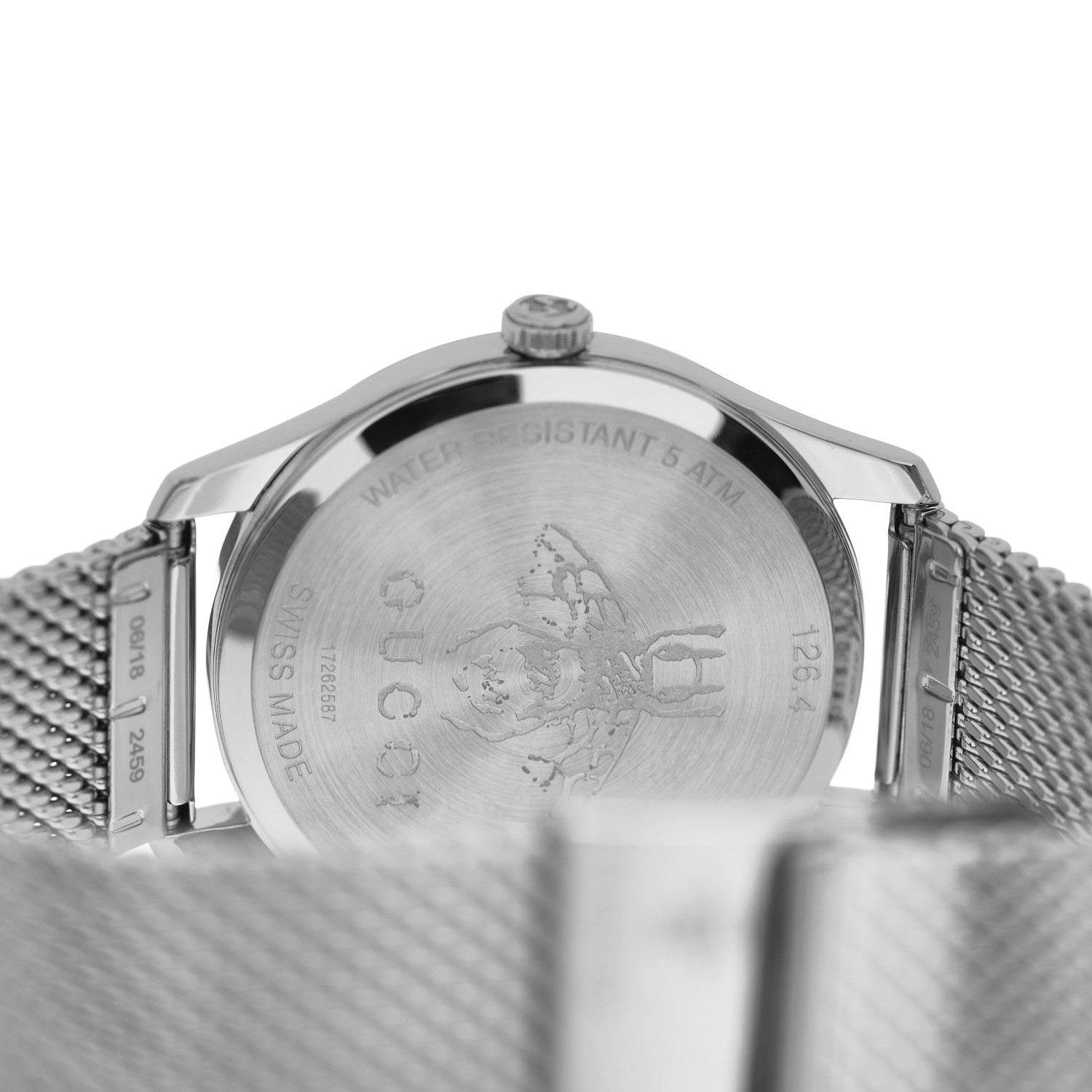 Gucci Stainless Steel Mother of Pearl 36mm G-Timeless Charm Quartz Watch 4 of 5