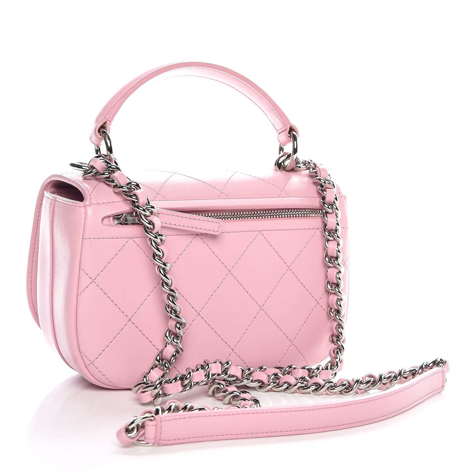 Chanel Calfskin Stitched Ring My Bag Flap Crossbody Pink 3 of 8