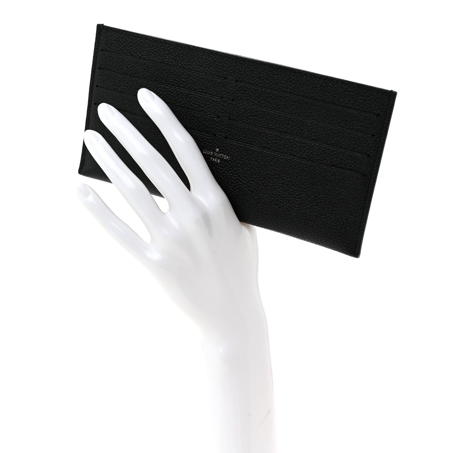 Calfskin Felicie Chain Wallet Card Holder Insert Black