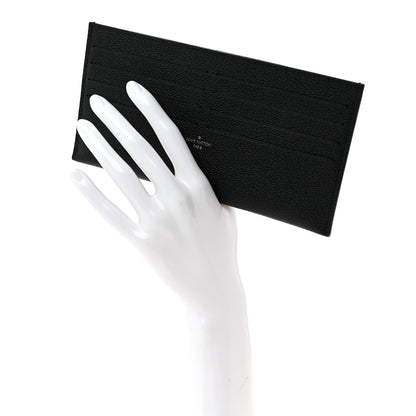 Louis Vuitton Calfskin Felicie Chain Wallet Card Holder Insert Black 2 of 6