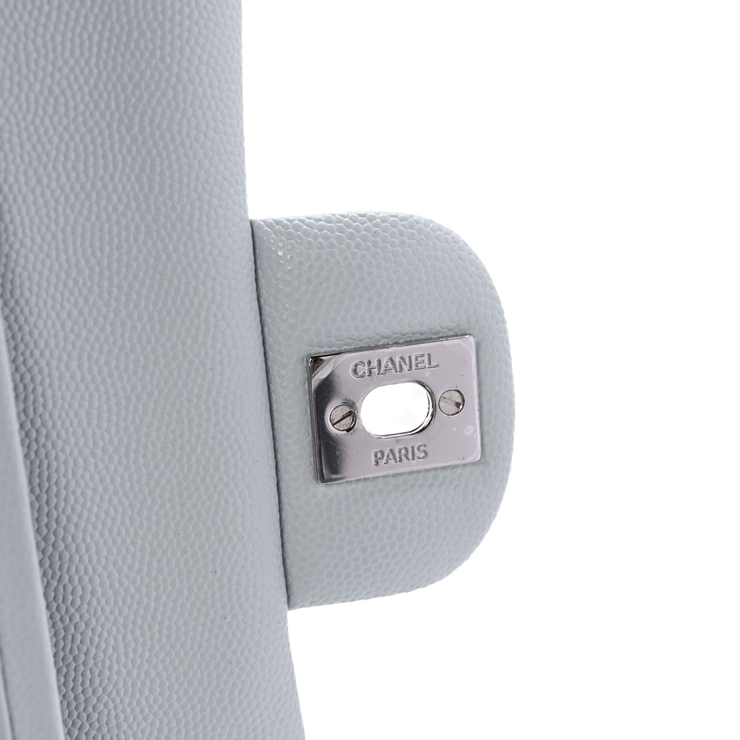 Caviar Quilted Small Double Flap Light Blue