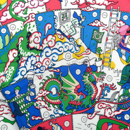 Hermes Cashmere Silk L'Epopee D'Hermes Shawl 140 White Rose Vif Bleu 6 of 7