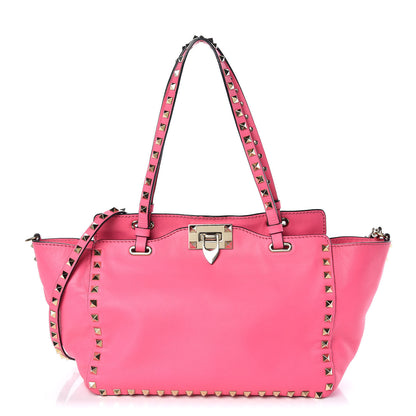 Valentino Garavani Vitello Small Rockstud Tote Fuxia Fluo 1 of 11