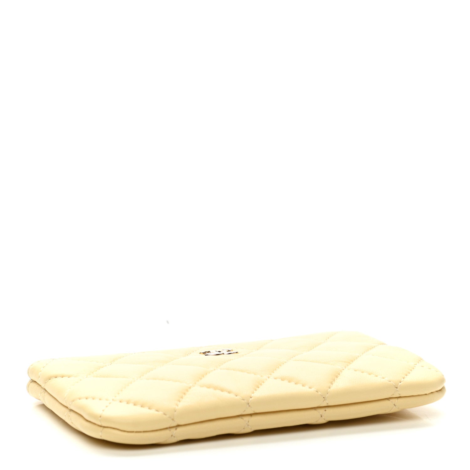Chanel Lambskin Quilted Small Cosmetic Case Yellow 4 of 8