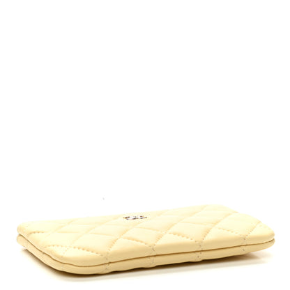Chanel Lambskin Quilted Small Cosmetic Case Yellow 4 of 8