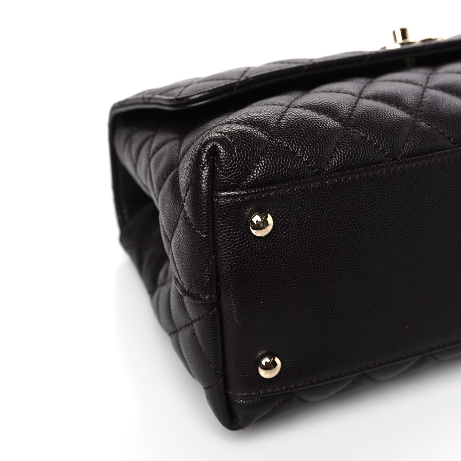 Chanel Caviar Quilted Small Coco Handle Flap Dark Brown 8 of 9