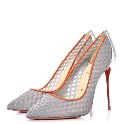 Christian Louboutin Fishnet Suede Follies Resille 100 Pumps 38 3 of 8