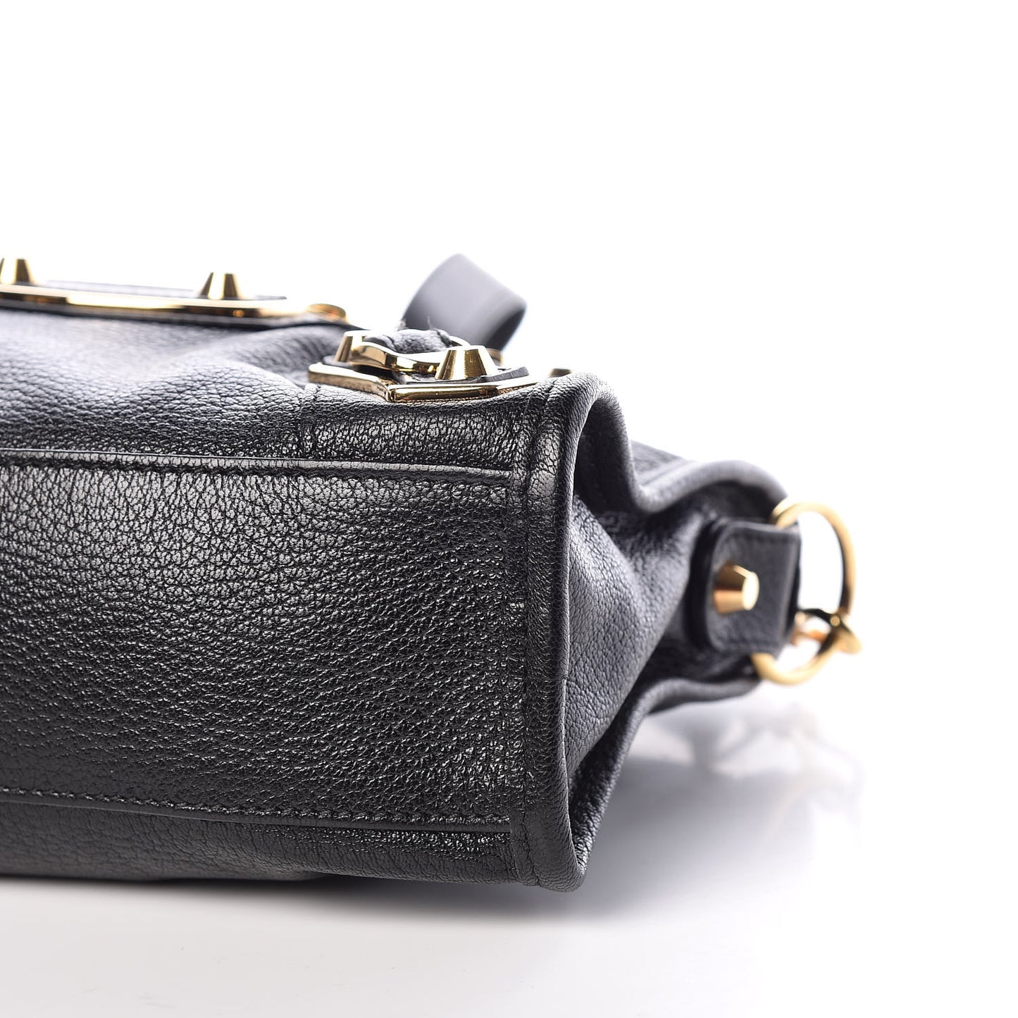 Chevre Gold Metallic Edge Hardware Mini City Black