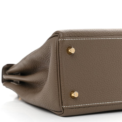 Hermes Taurillon Clemence Kelly Retourne 28 Etoupe 9 of 11