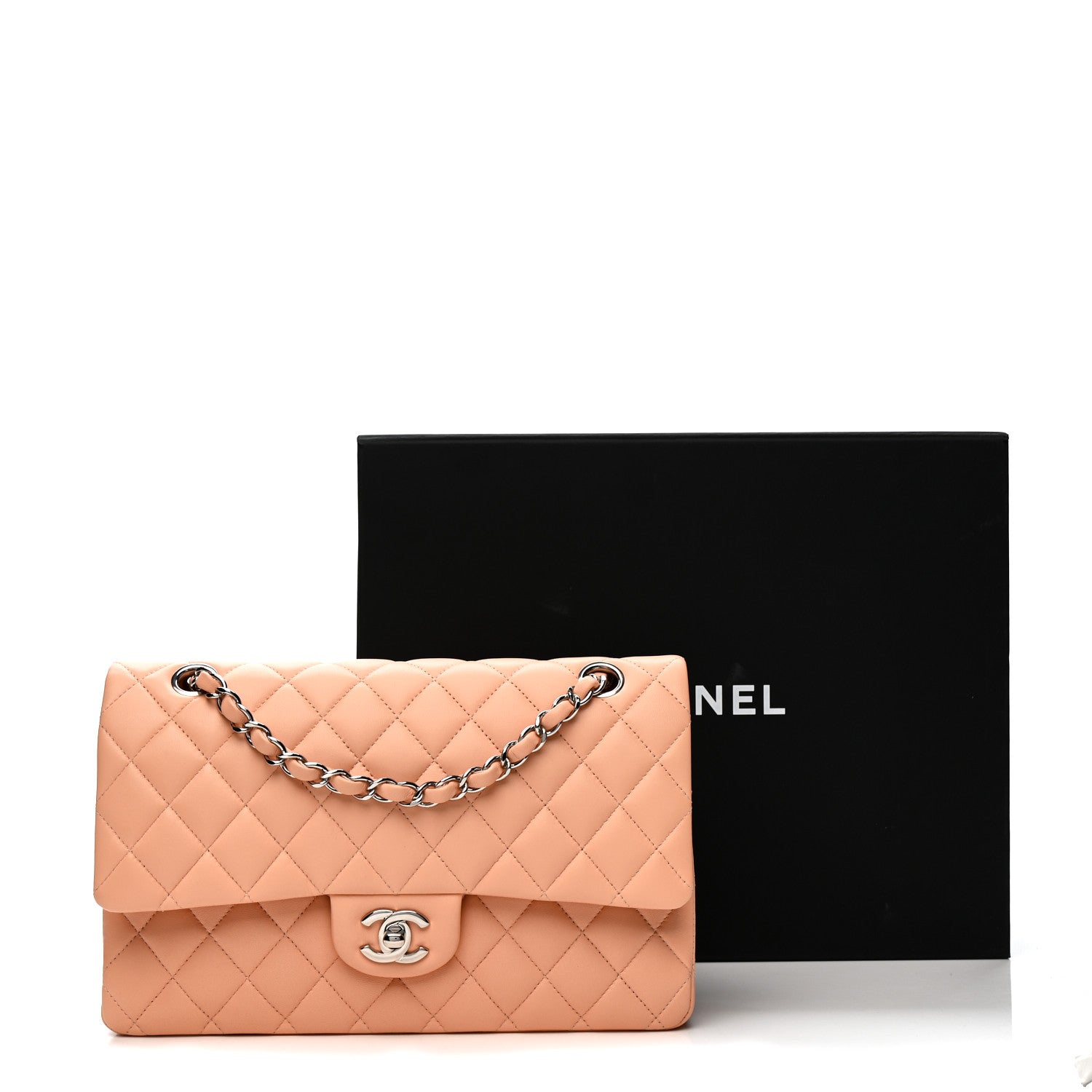 Chanel Lambskin Quilted Medium Double Flap Light Pink 14 of 14