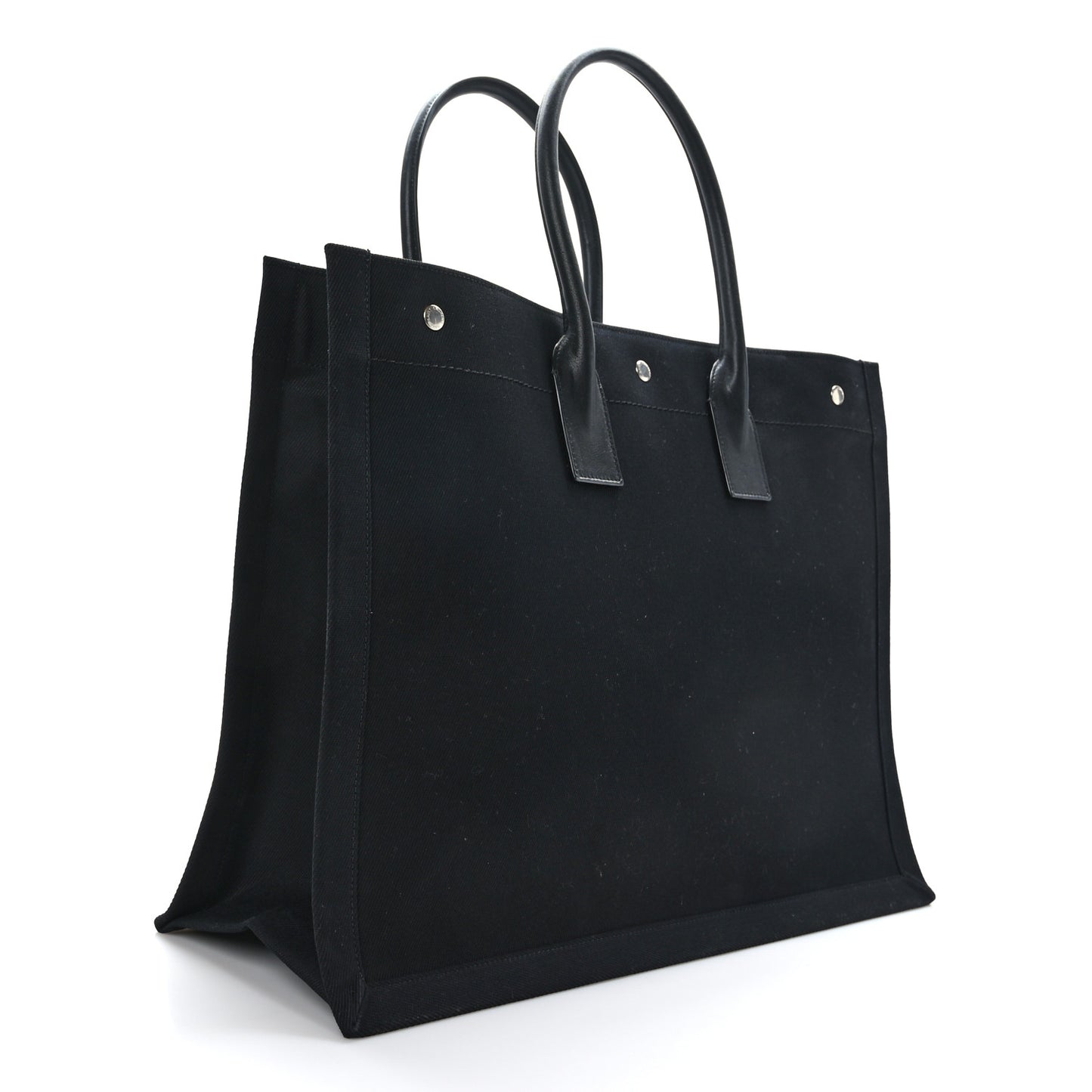 Linen Calfskin Rive Gauche Tote Black