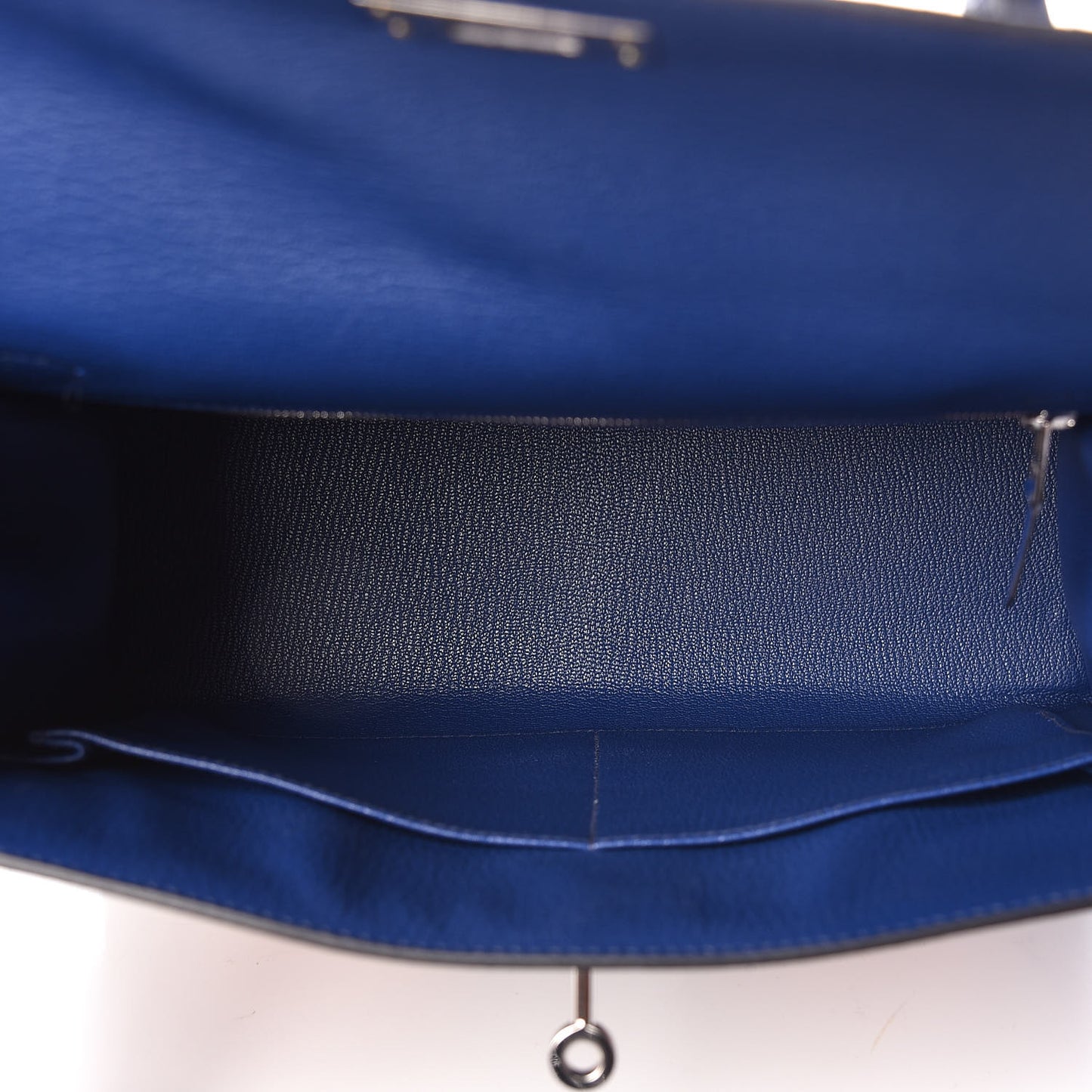 Epsom Taurillon Clemence Chevre Mysore Horseshoe Kellygraphie Lettre M Kelly Sellier 28 Bleu Sapphire Brighton Brique