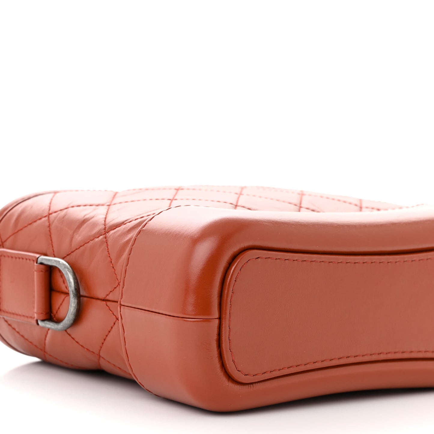 Aged Calfskin Quilted Small Gabrielle Hobo Red