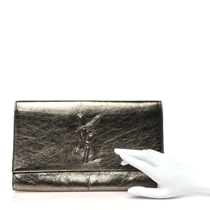 Saint Laurent Metallic Calfskin Large Belle De Jour Clutch Rose Gold 2 of 7