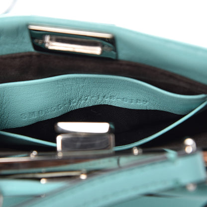 Fendi Shiny Nappa Micro Peekaboo Iconic Satchel Turchese Egiz 7 of 8