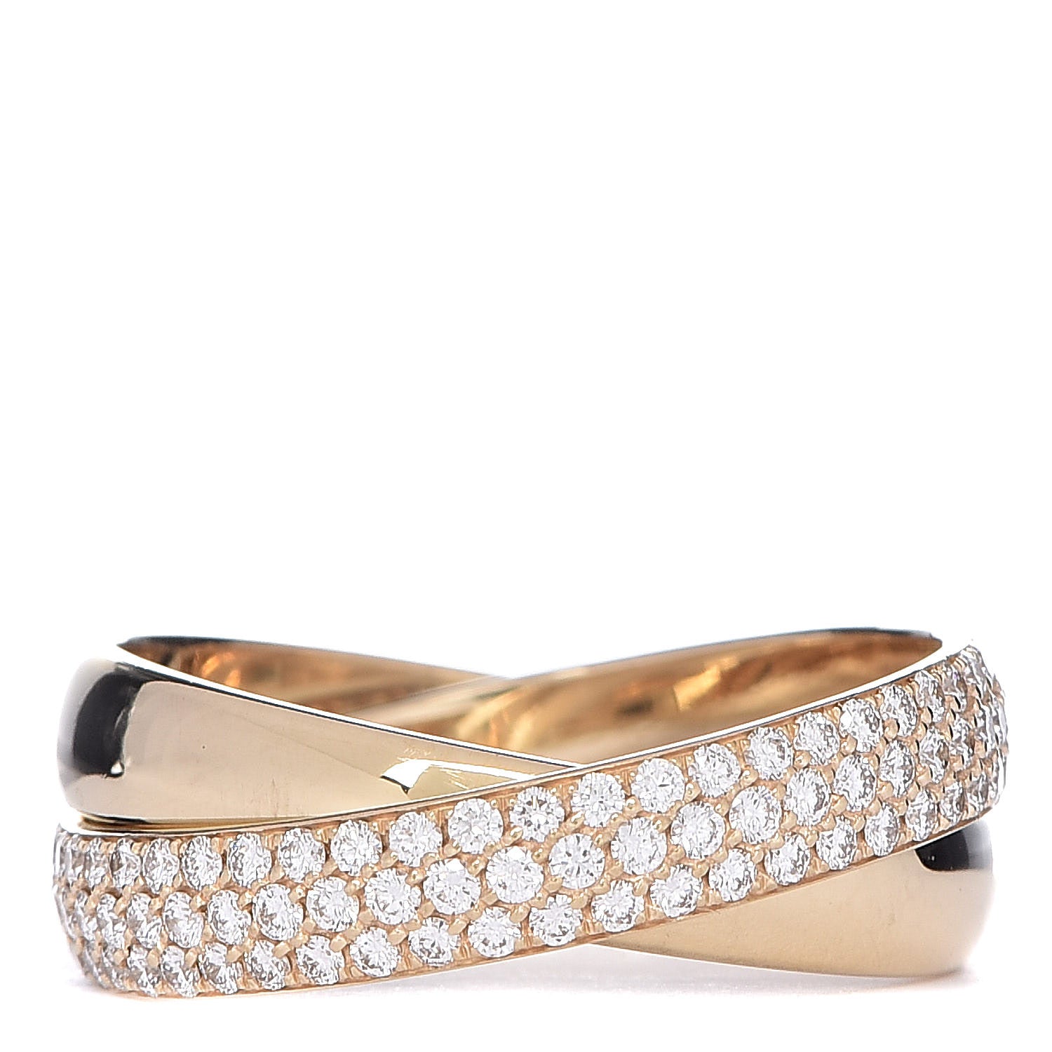 Tiffany 18K Yellow Gold Diamond Paloma's Melody Two-Band Ring 57 8 1 of 4