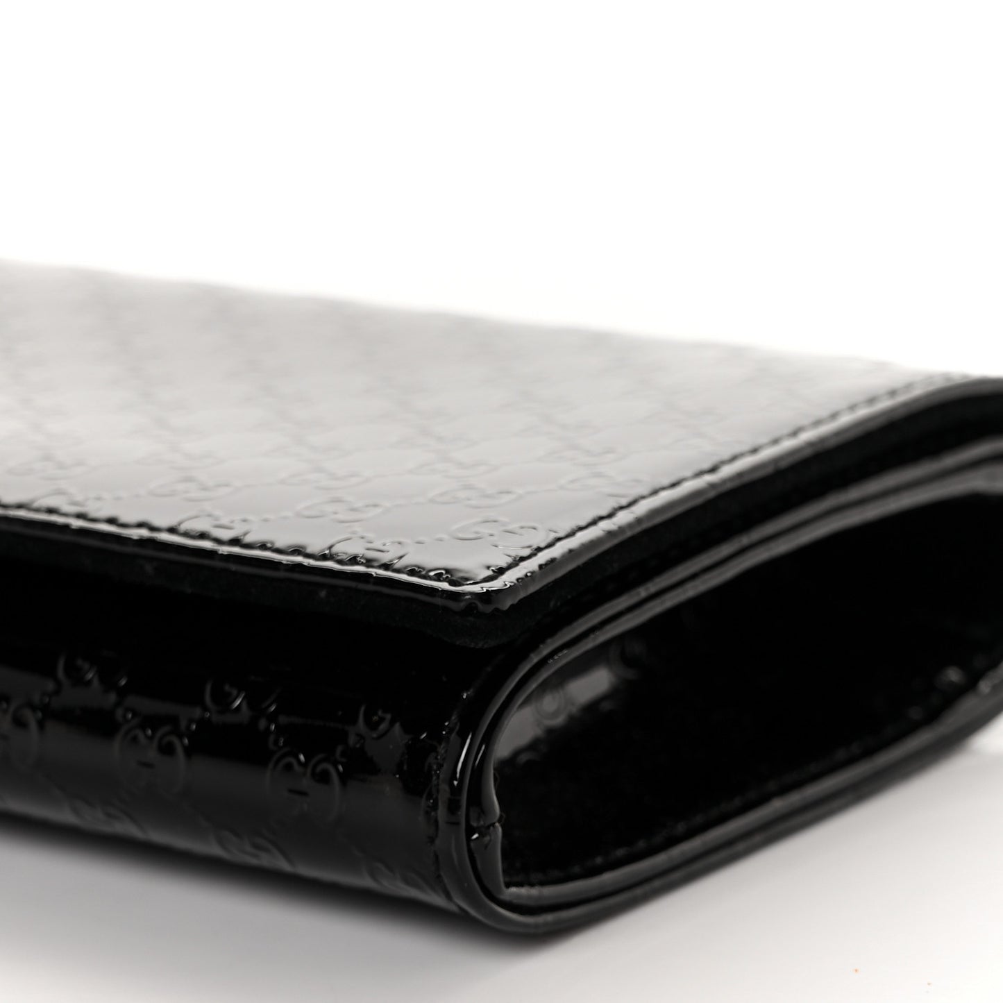 Patent Microguccissima Small Broadway Clutch Black