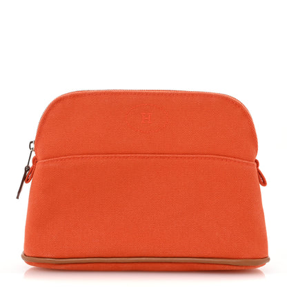 Hermes Cotton Canvas Mini Bolide Travel Cosmetic Pouch Feu 1 of 7