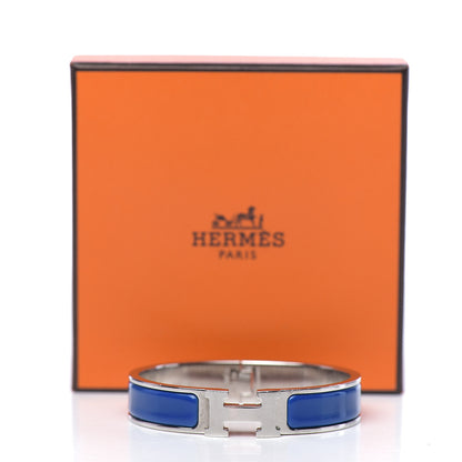 Hermes Narrow Enamel Clic Clac H Bracelet Bleu Electrique 4 of 4