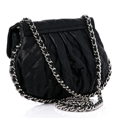 Chanel Washed Lambskin Quilted Medium Chain Around Messenger Black 3 of 10