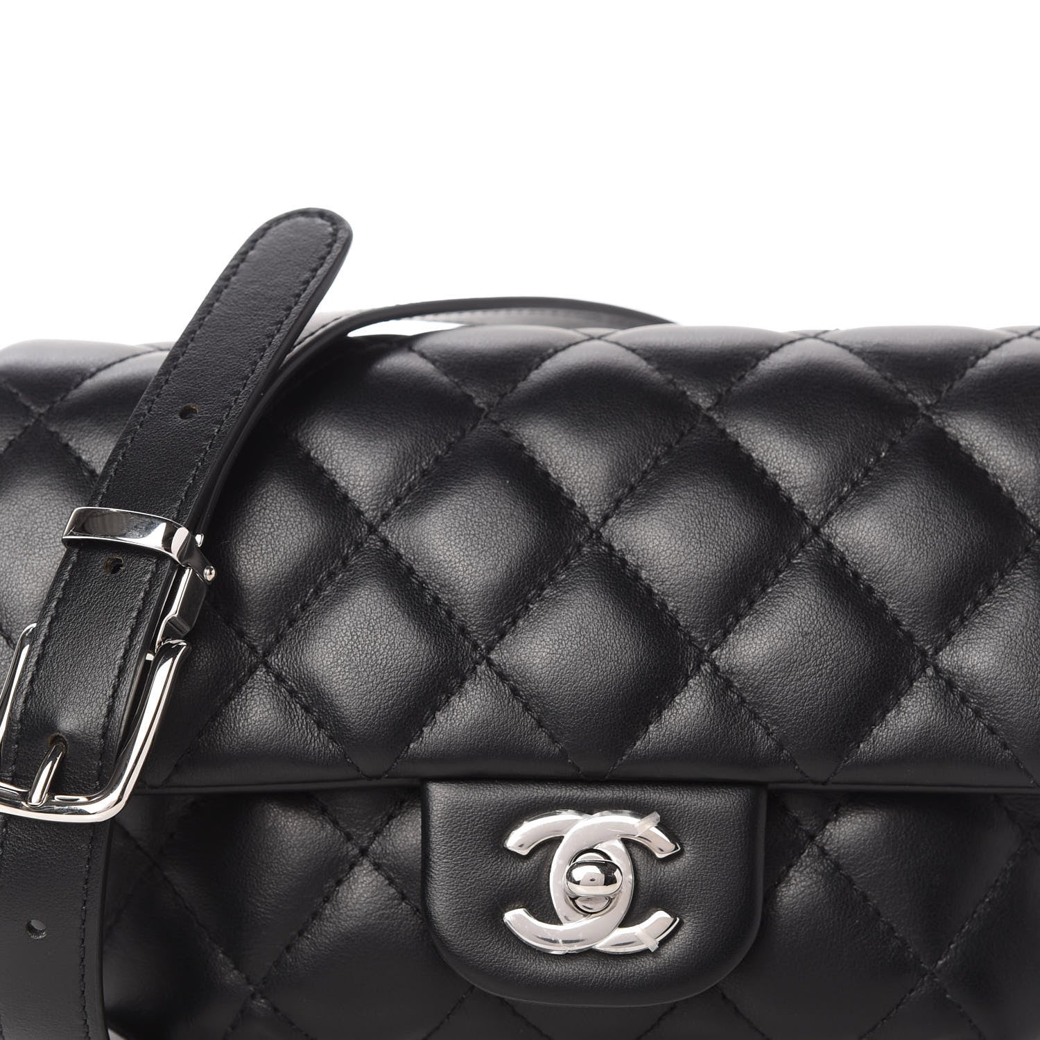 Chanel Calfskin Quilted CC Uniform Flap Belt Bag Black 10 of 11