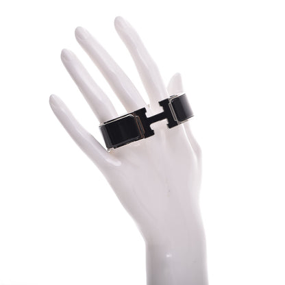 Hermes Enamel Wide Clic Clac H Bracelet GM Black 2 of 5