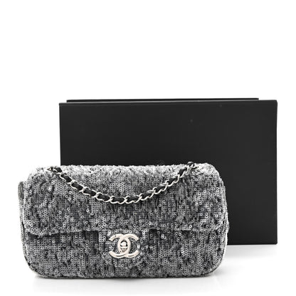 Chanel Sequin Mini Rectangular Flap Silver 11 of 11
