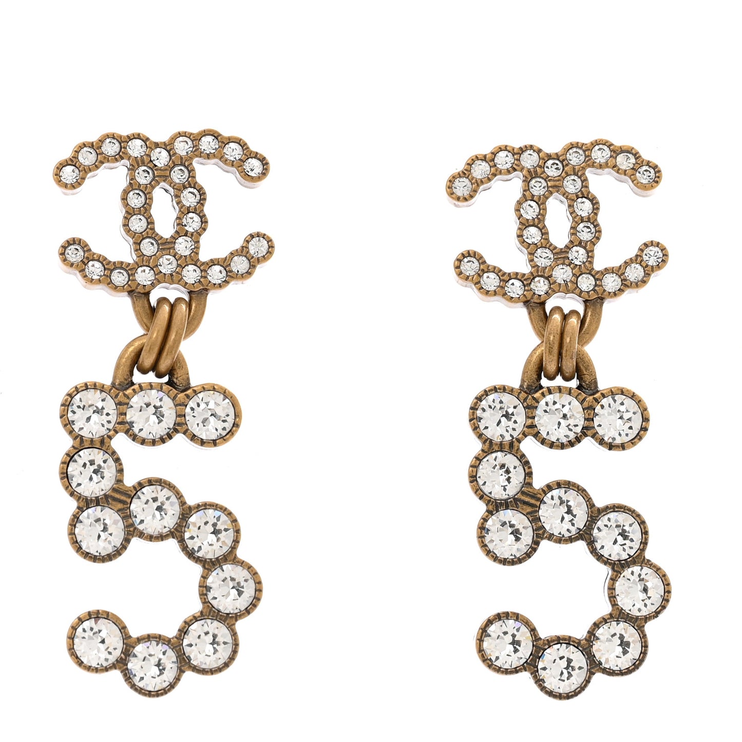Metal Crystal City of Lights No 5 Drop Earrings Gold