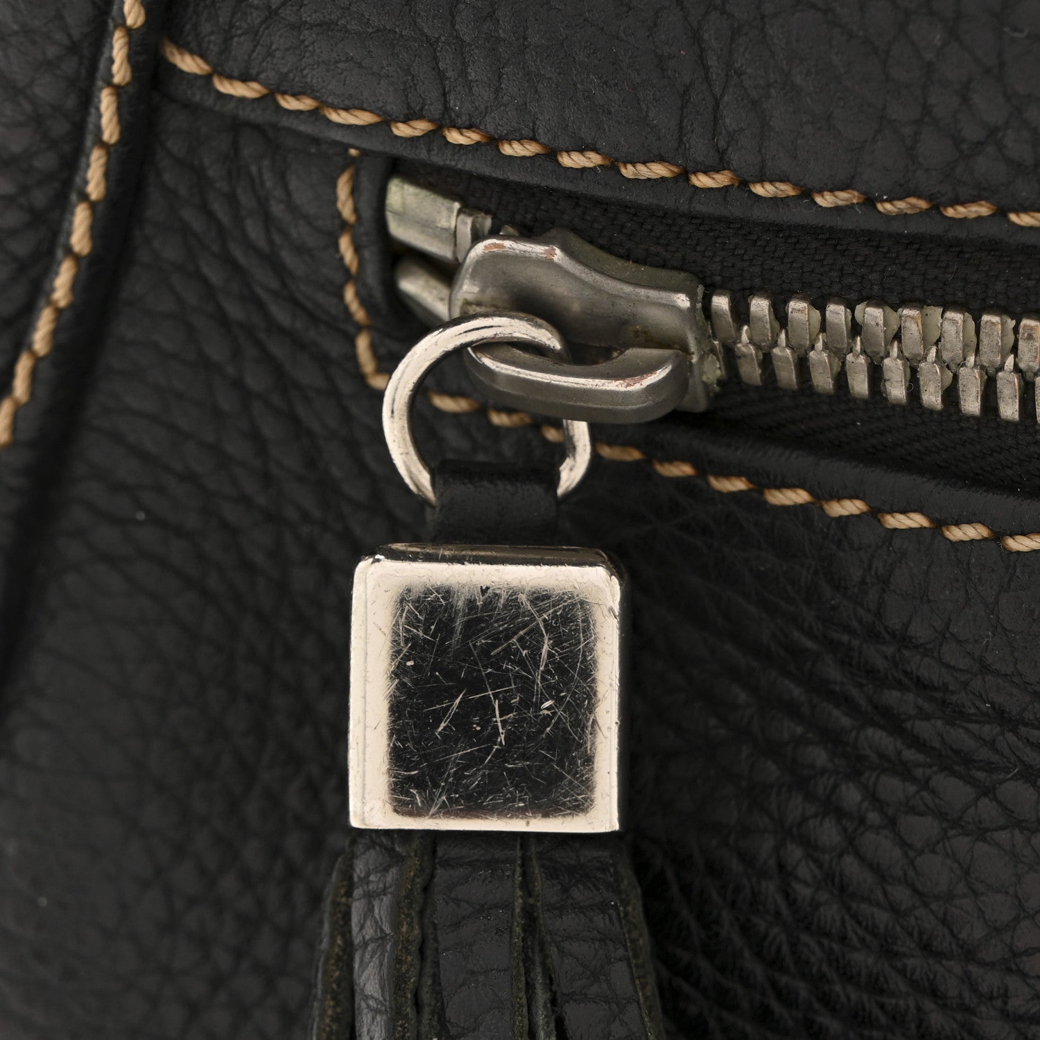 Chanel Grained Calfskin Tassel Shoulder Bag Black 14 of 14