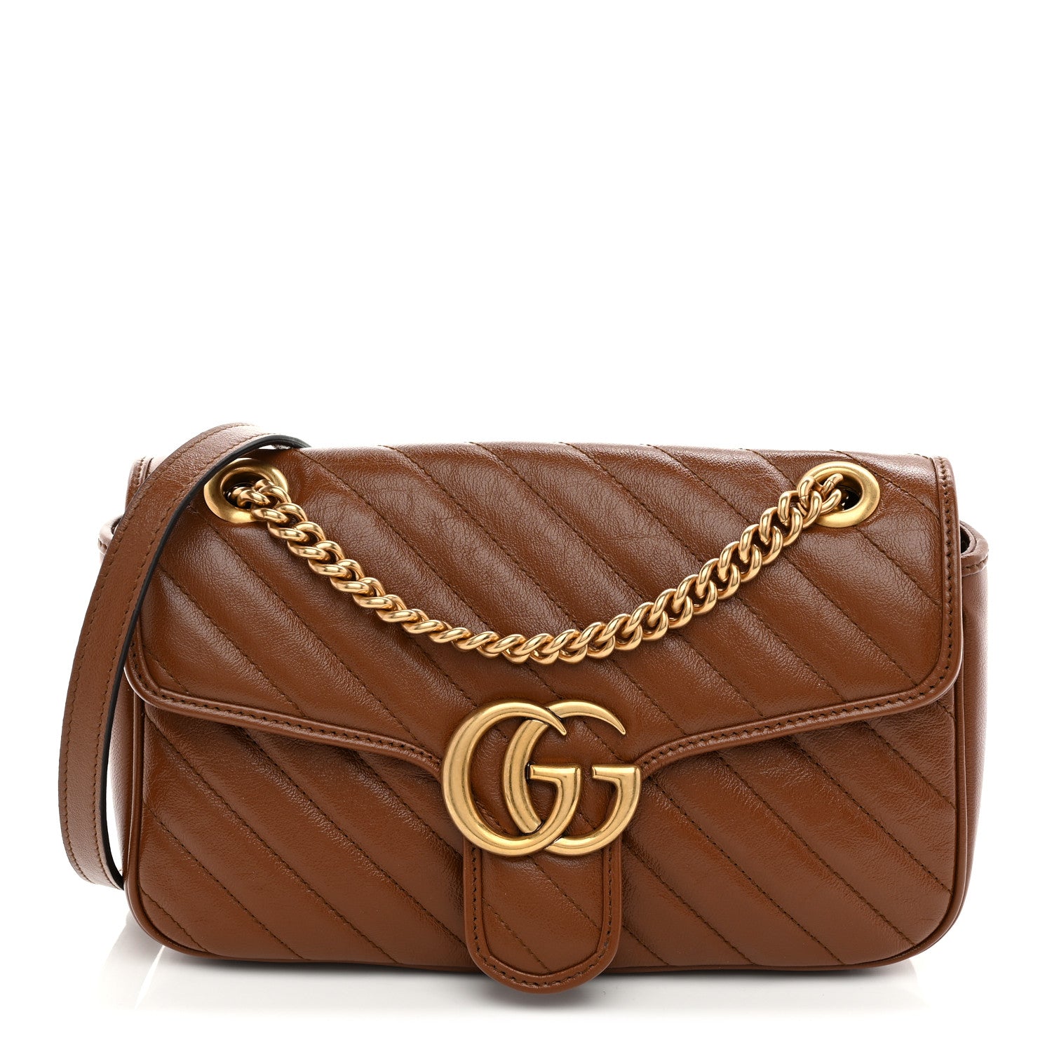 Gucci Azalea Calfskin Matelasse Diagonal Small GG Marmont Shoulder Bag Cuir 1 of 10