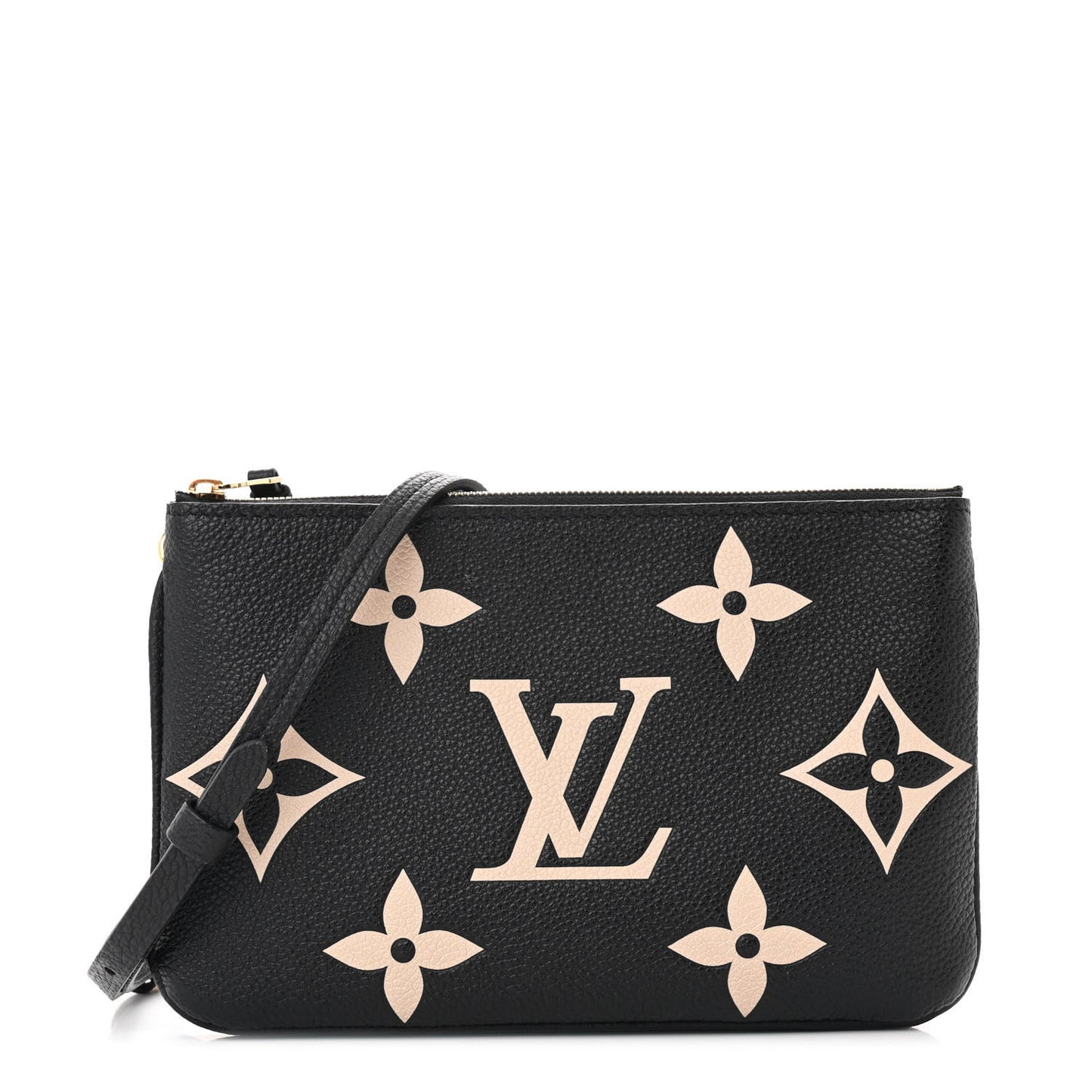 Empreinte Monogram Giant Double Zip Pochette Black Cream
