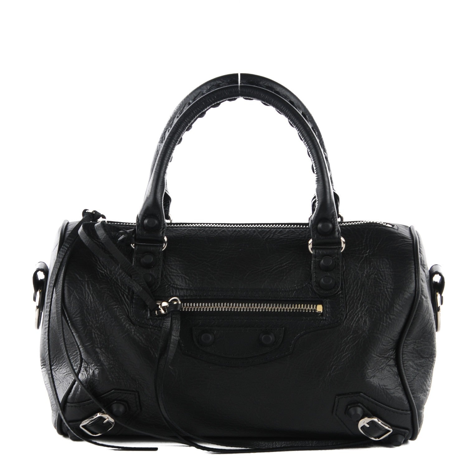 Balenciaga Matte Goatskin Rubber Covered Classic Hardware Mini Twiggy Black 1 of 14